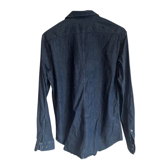 Theory Barham C Turini Slim Fit Button Down Shirt Indigo Blue M - Picture 5 of 9